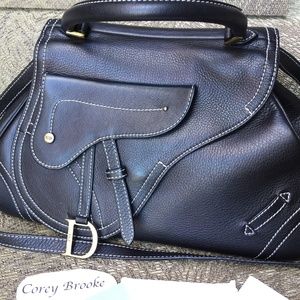 Christian Dior Calfskin Saddle Tote Bag